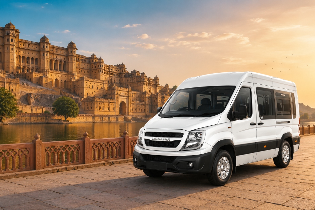 16 Seater Force Urbania Minibus at Amer Fort Jaipur